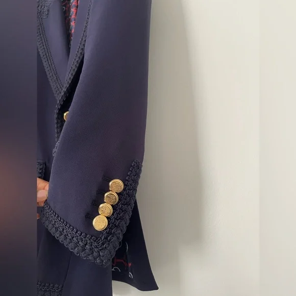 Gucci Navy Blue Single Breasted Blazer Jacket women’s size 38/ US 2 - Picture 3 of 16